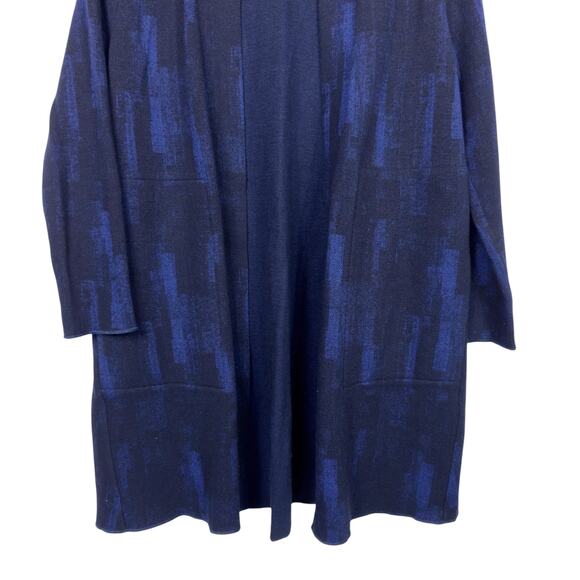 Eileen Fisher Navy Blue Black‎ Wool Blend Cardigan Sweater Duster Size PS - Picture 7 of 9